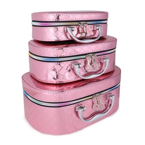 KIRA Makeup Box Set of 3 Cosmetic Jewellery Bridal Box Trousseau Wedding  Makeup makeup, cosmetic bag, jwellery, vanity box, bridal box Vanity Box  Price in India - Buy KIRA Makeup Box Set