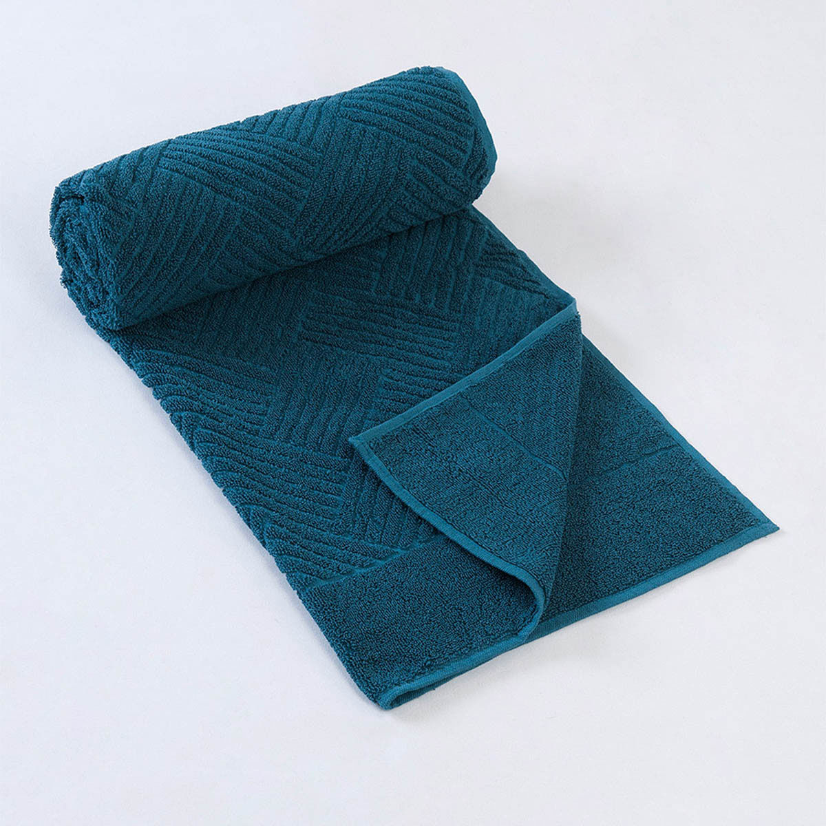 Buy Fabindia Teal Palash Cotton Bath Towel Online
