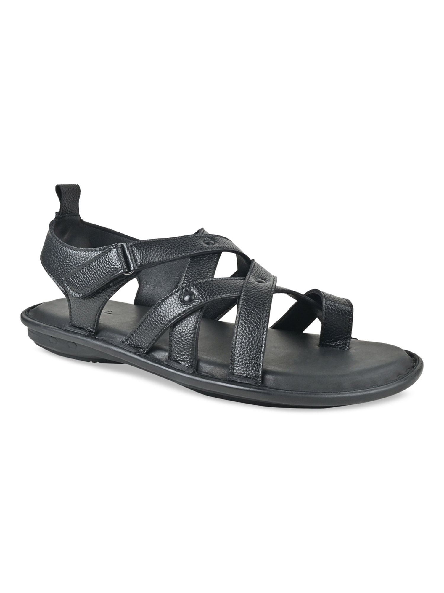 REGAL Black Men Solid Strappy Casual Sandals