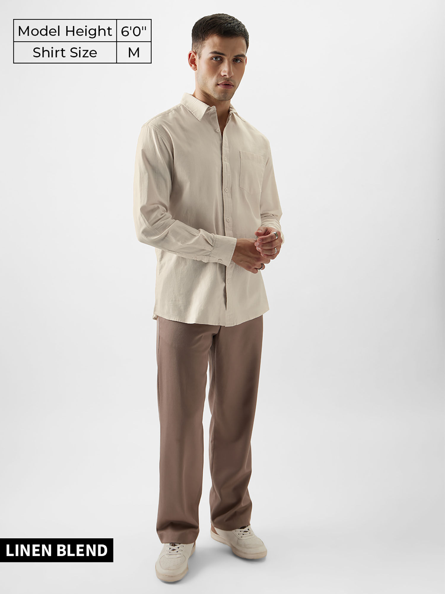 Buy The Souled Store Original Linen Beige Cotton Linen Shirts Online