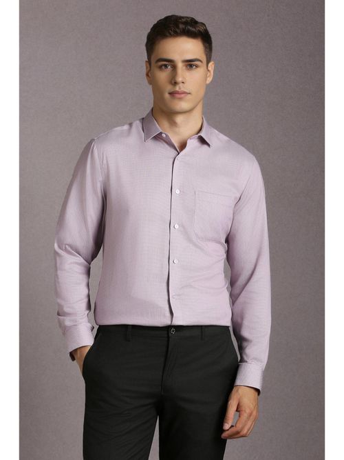 Buy Louis Philippe Men Cotton Textured Collar Neck Regular Fit Purple Shirt Online Buy Louis Philippe Men Cotton Textured Collar Neck Regular Fit Purple Shirt Online