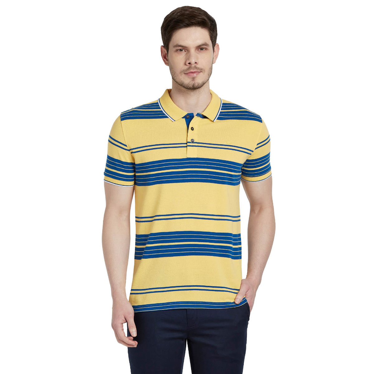 ColorPlus Medium Yellow Striped T-Shirt (M)