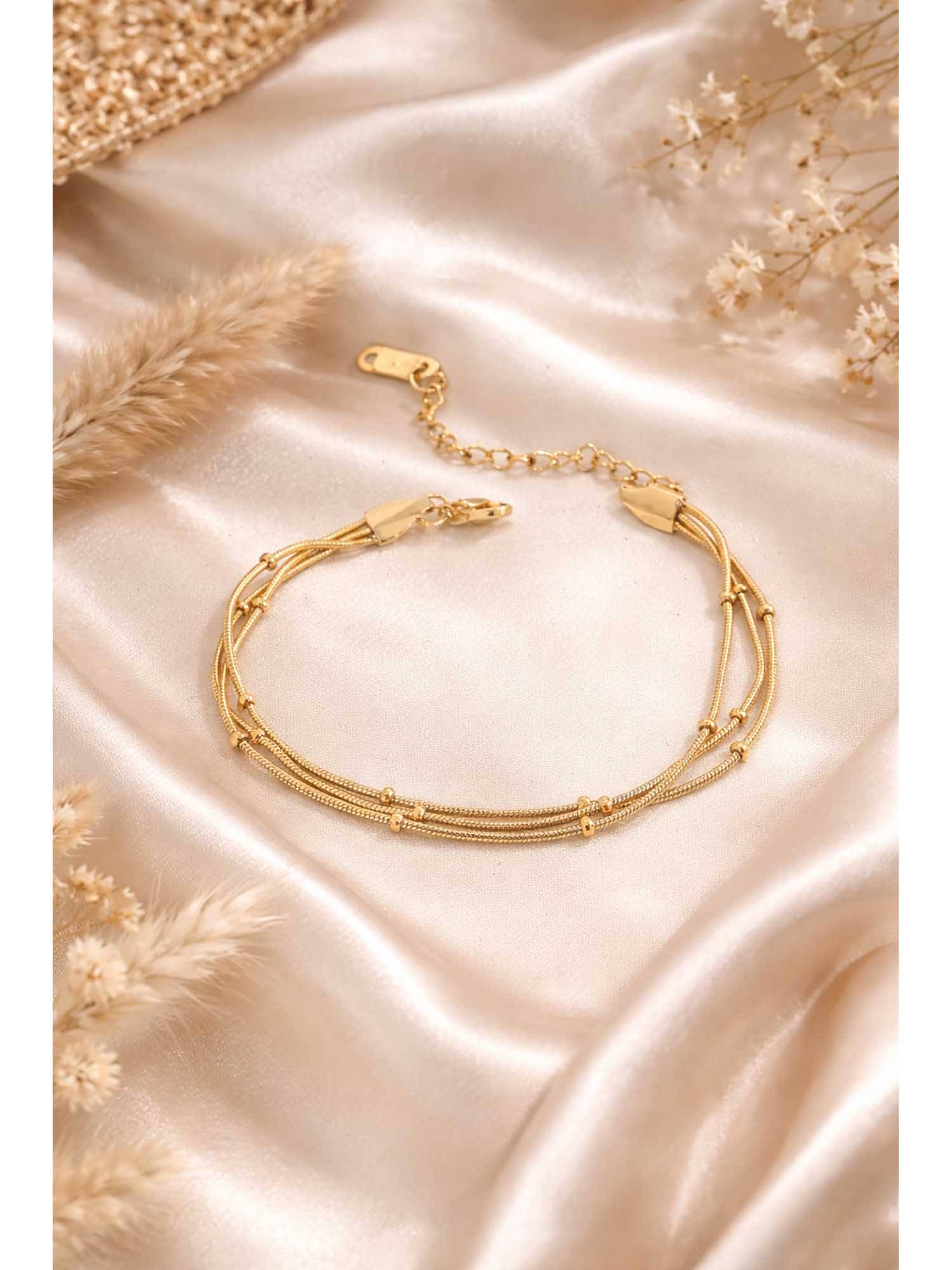 VIEN Gold Stainless Steel Gold Plated Statement Bracelet