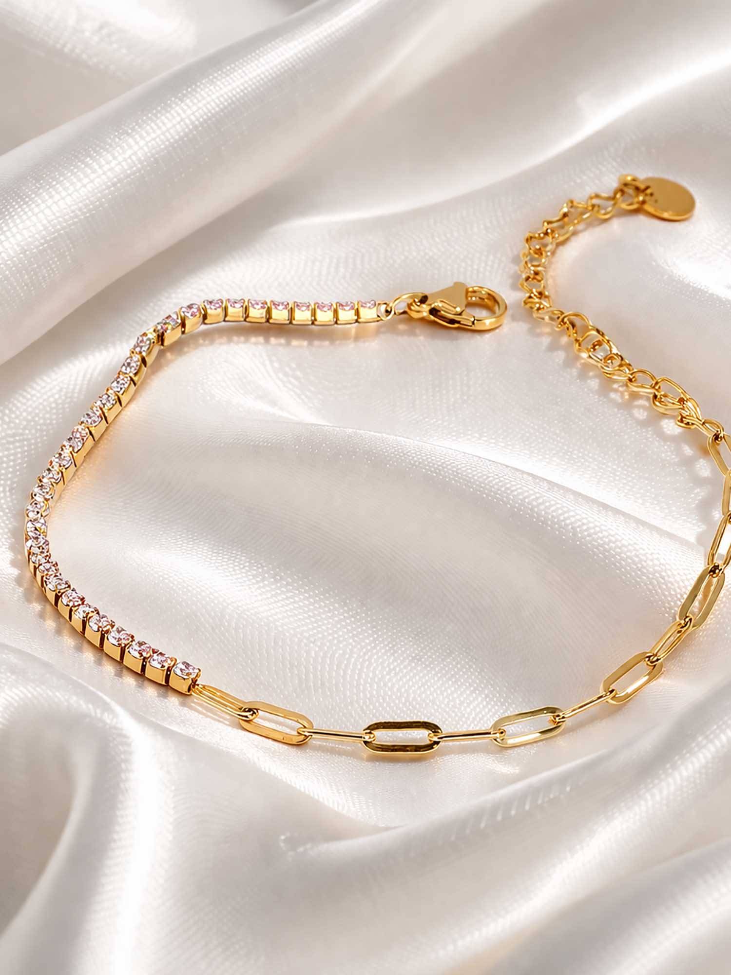 VIEN Gold Stainless Steel Gold Plated Statement Bracelet