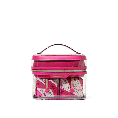 Victoria's Secret Hot Pink Makeup Bag (Set of 4)