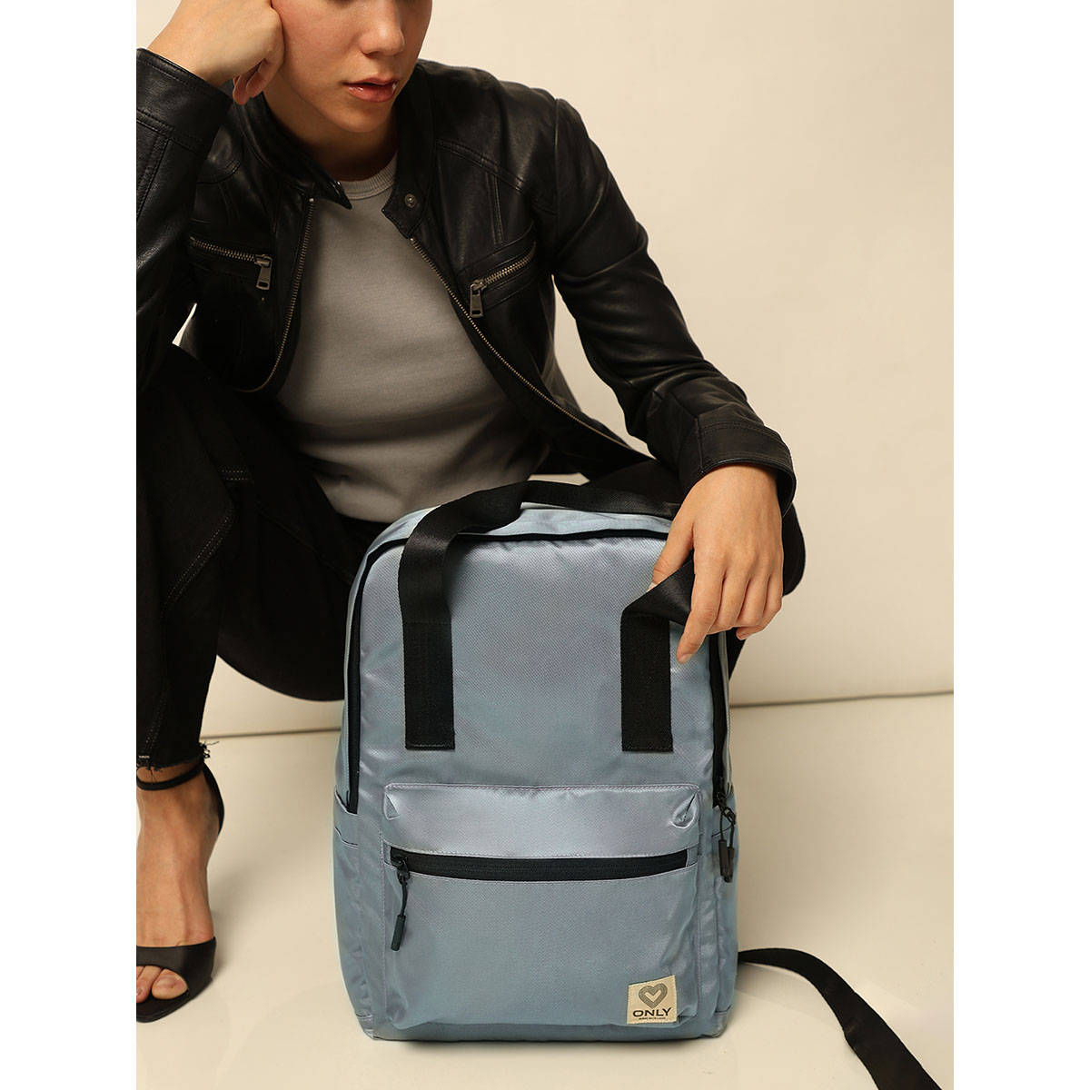 ONLY Blue Solid Backpack
