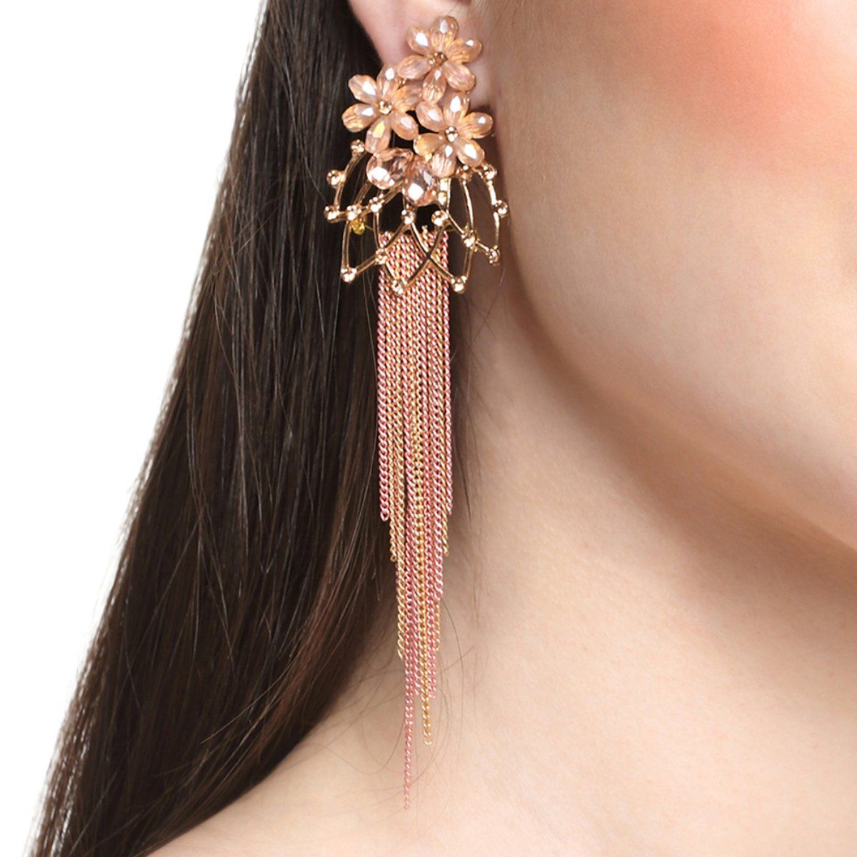Gold Plated Earrings for Women Stylish Fashion Jewellery Traditional Black  White Enamel Dangler Artificial Designs Jhumka Earring Designs for Women