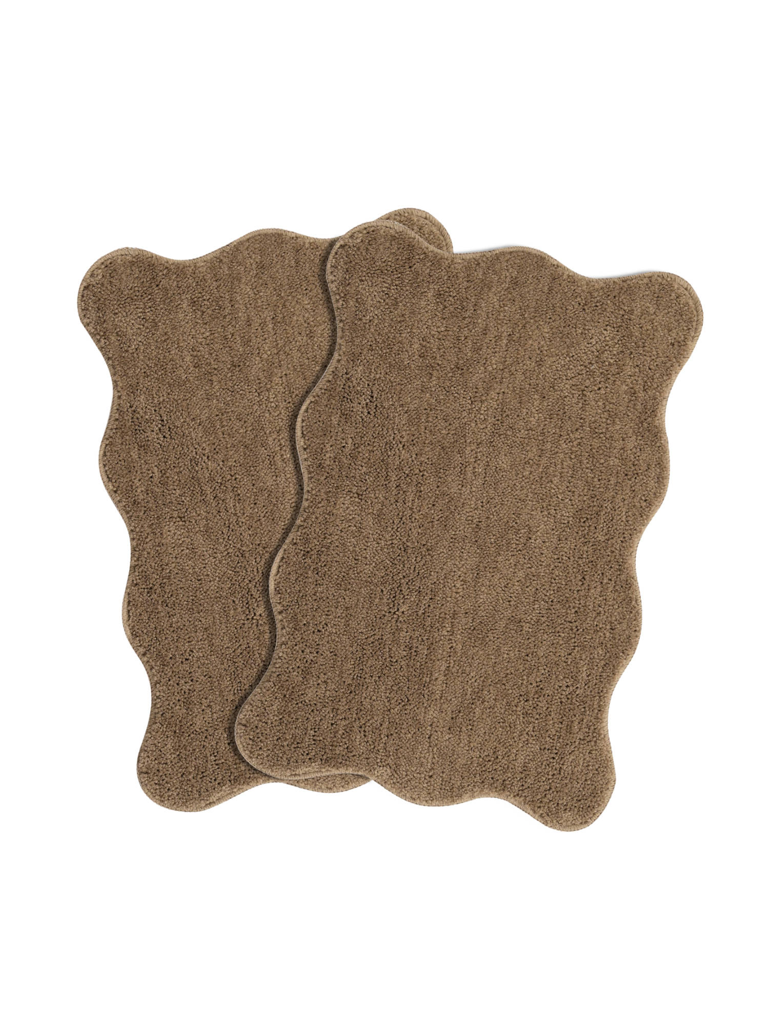 Saral Home Solid Microfiber Anti Skid Taupe Bath Mats (Pack of 2) (S)