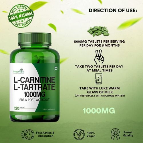 Simply Herbal L-Carnitine With L Tartrate Tablets 1000mg