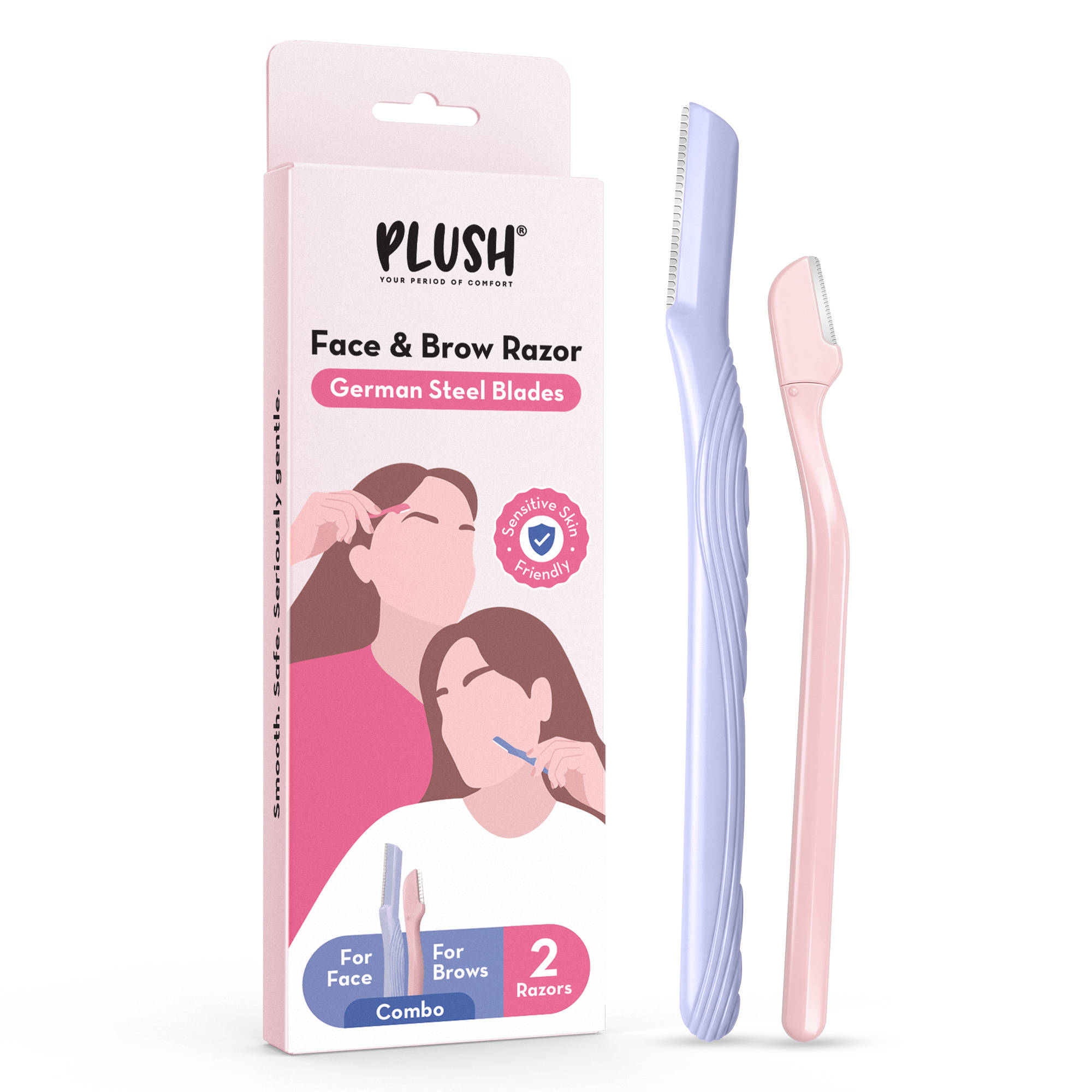 Plush Face Razor & Brow Razor Combo