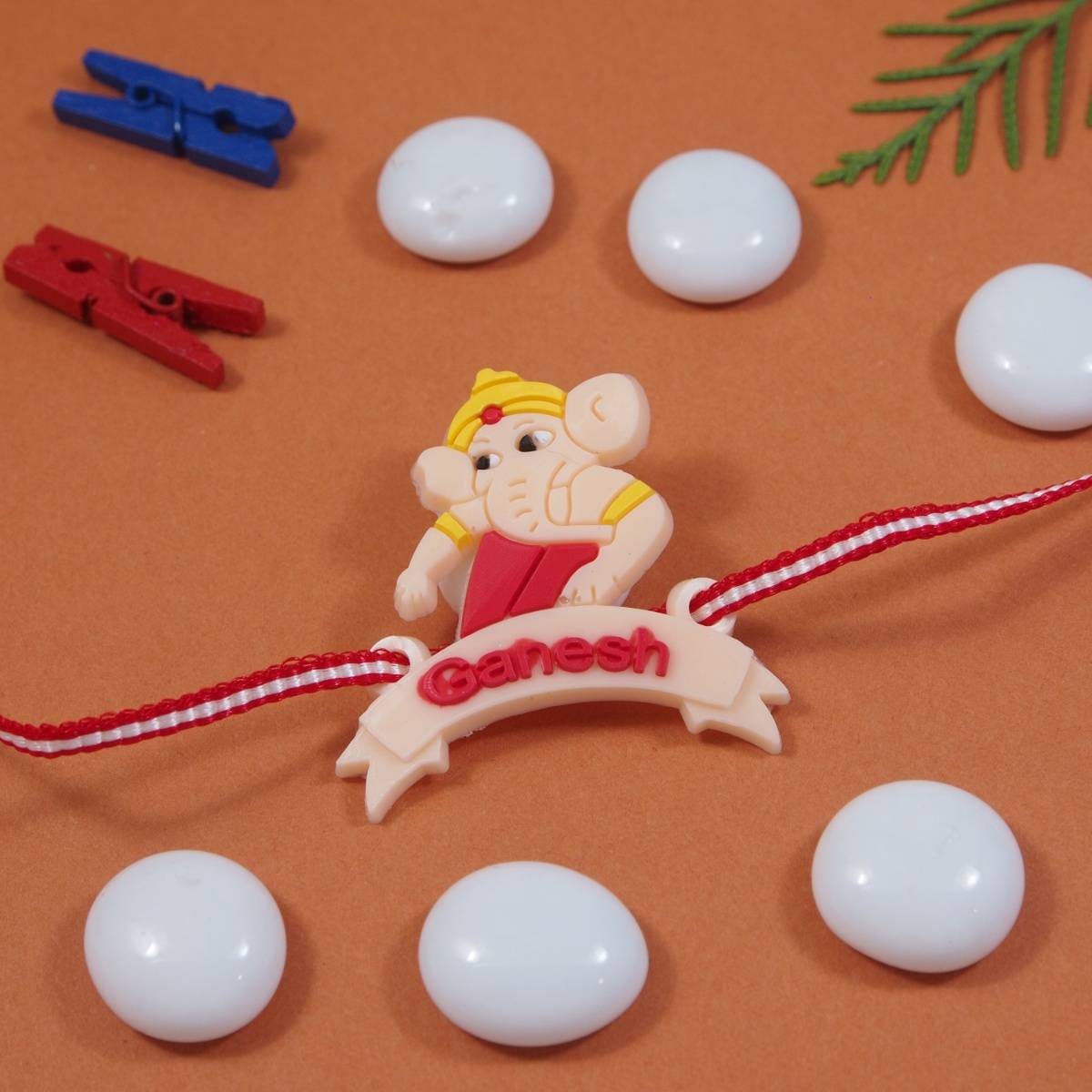 I Jewels Fancy Cartoon Bal Ganesha Rakhi with Roli Chawal For Bro/Brother/Bhai