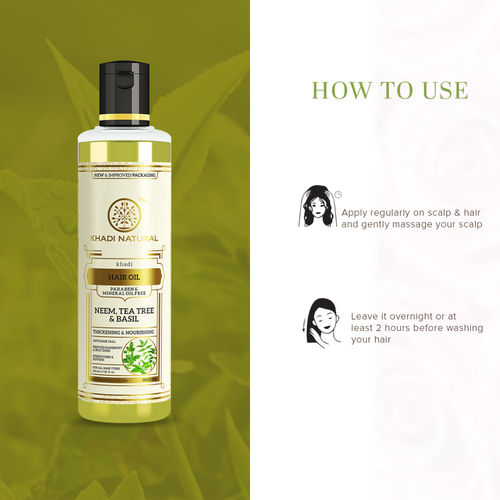 Khadi Natural Neem Teatree & Basil Herbal Hair Oil (Anti Dandruff): Buy  Khadi Natural Neem Teatree & Basil Herbal Hair Oil (Anti Dandruff) Online  at Best Price in India | Nykaa