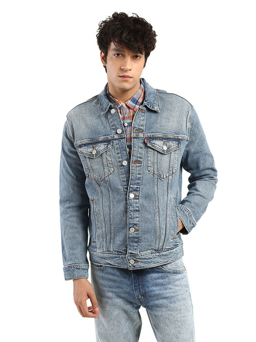 Buy Levi's Light Indigo Solid Denim Jacket Online