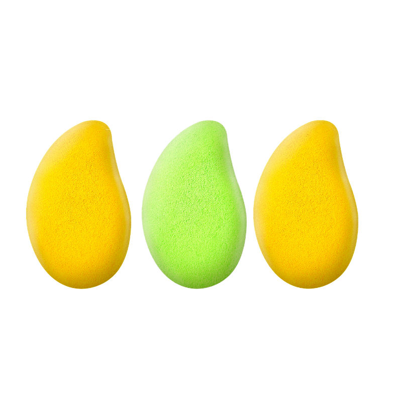 AY Makeup Sponge Puff (Colour May Vary) - Pack Of 3, Mango Shapes