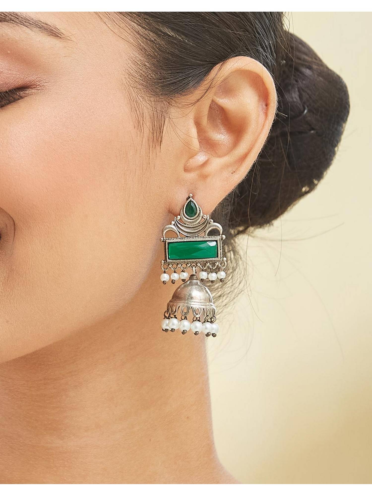 Fabindia Metal Jhumka Earrings