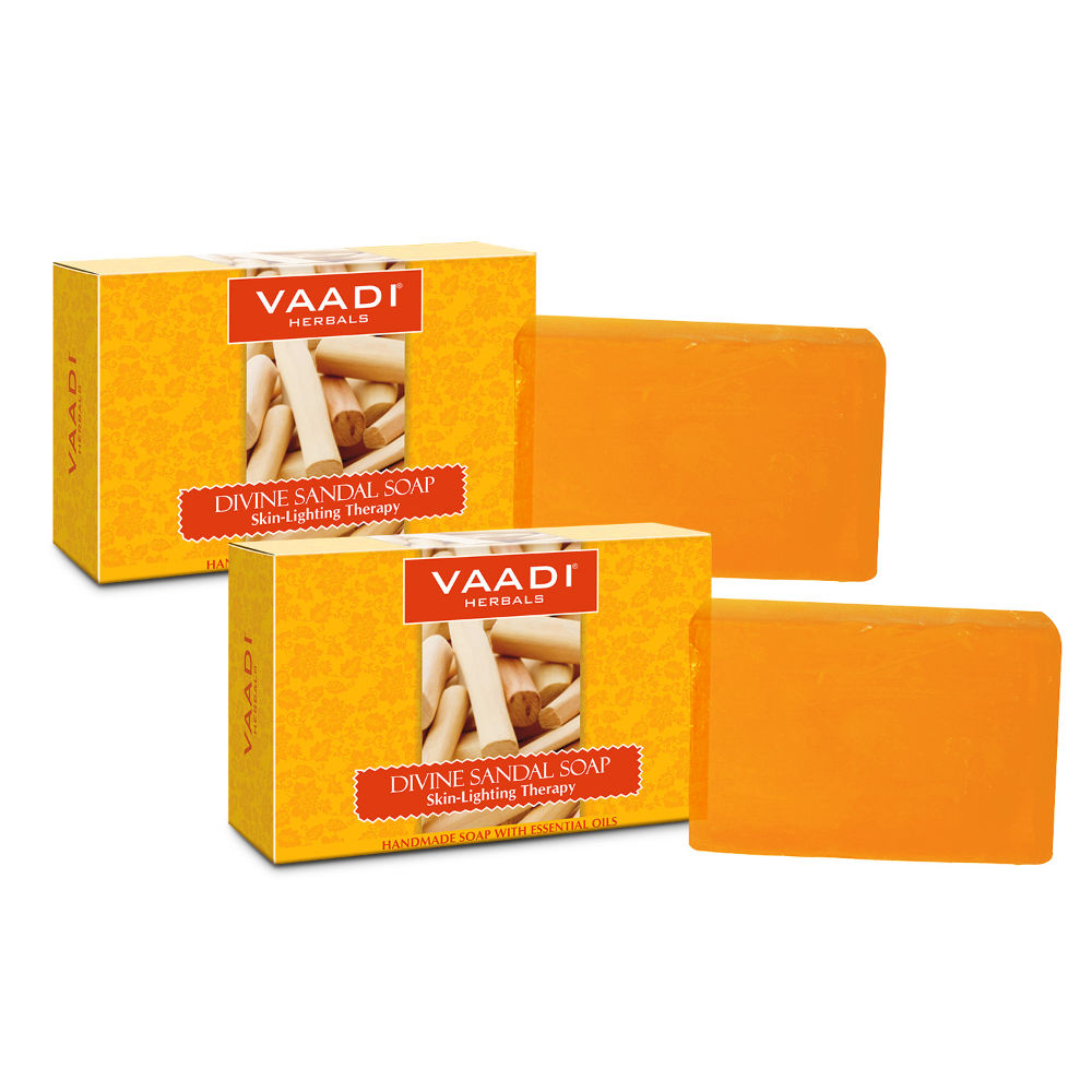 Vaadi Herbals Divine Sandal Soap Skin Lighting Therapry - Pack of 2