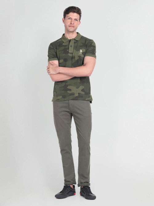 Buy Polo Denim Camouflage Print Cotton Polo T-Shirt