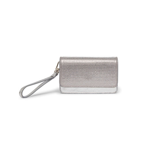 Anne Klein Crystalized Mini Flap Crossbody Sling Bag with Detachable Strap