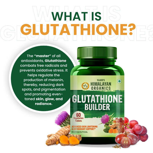 glutathione supplements for skin whitening Vlado's Himalayan Organics Vlado's Glutathione Builder for Anti-Ageing &  Skin Brightening Tablets
