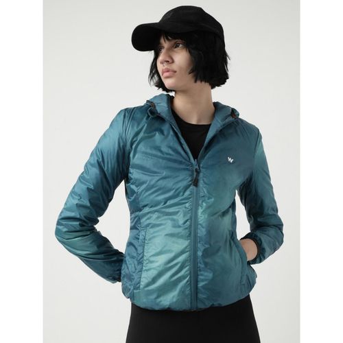 Wildcraft Blue Women's Printed Rev Down Jacket (S)