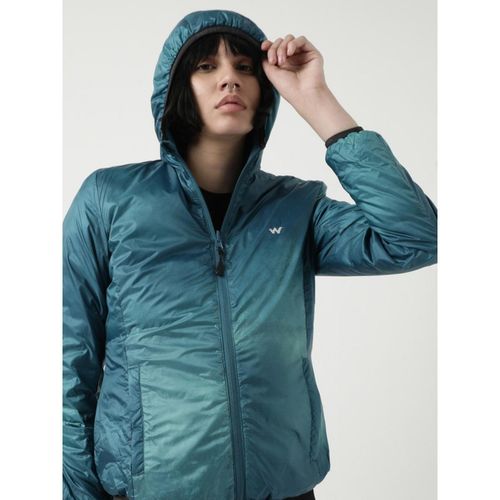 Wildcraft Blue Women's Printed Rev Down Jacket (S)