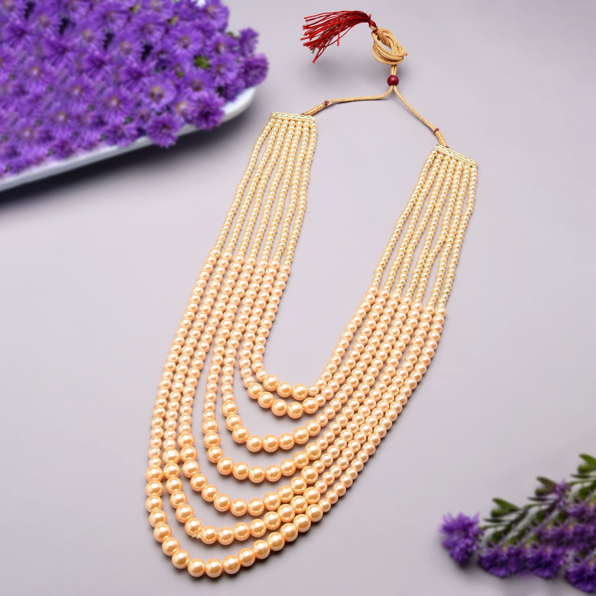 Buy Zaveri Pearls Multistrand Long Beaded Necklace-ZPFK11603 Online