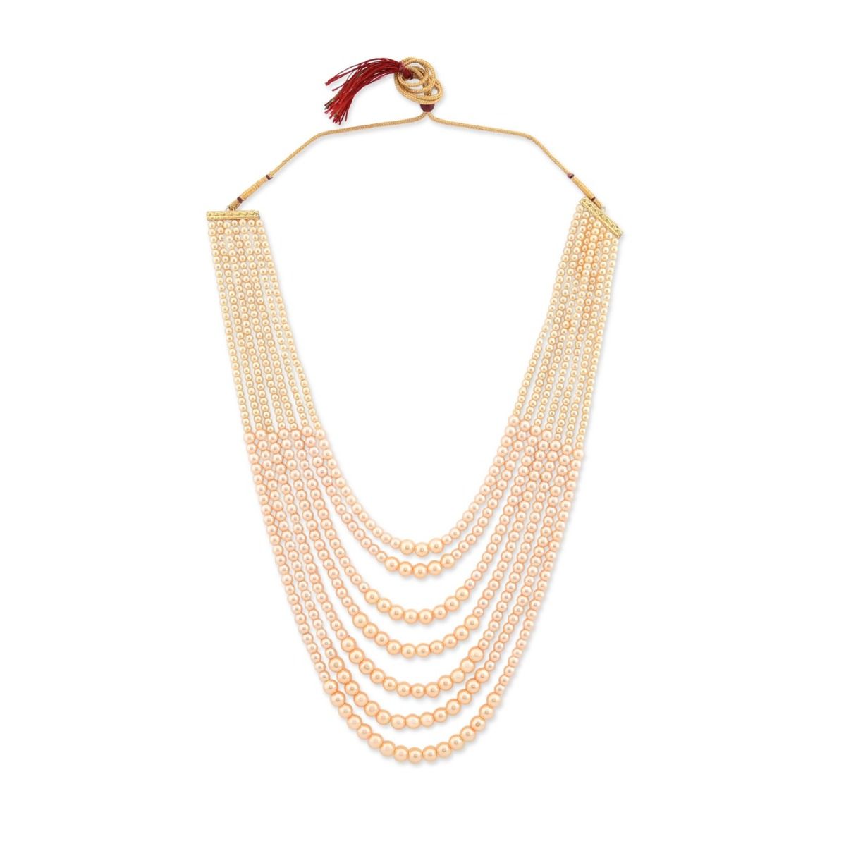 Buy Zaveri Pearls Multistrand Long Beaded Necklace-ZPFK11603 Online