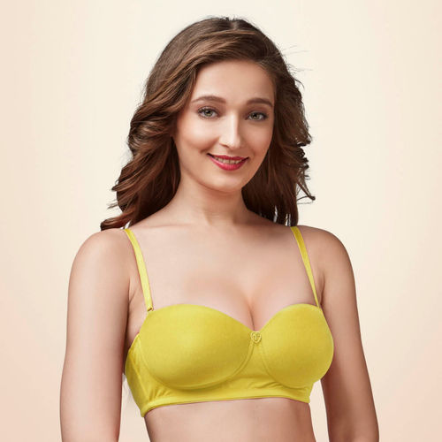 Buy Trylo Nina Women Detachable Strap Non Wired Padded Bra - Yellow Online