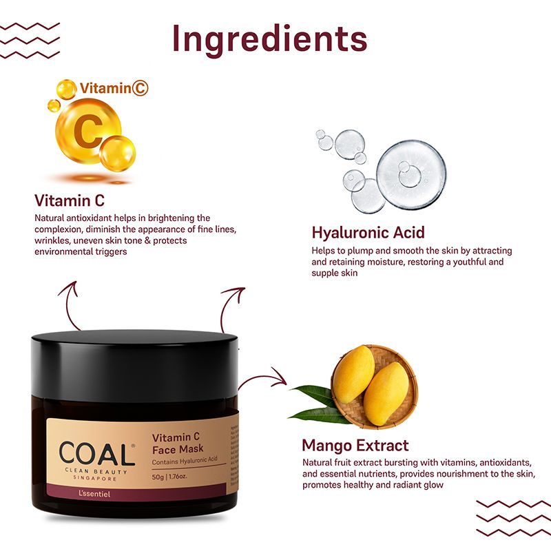 Buy COAL Clean Beauty Vitamin C Face Mask With Hyaluronic Acid & Mango