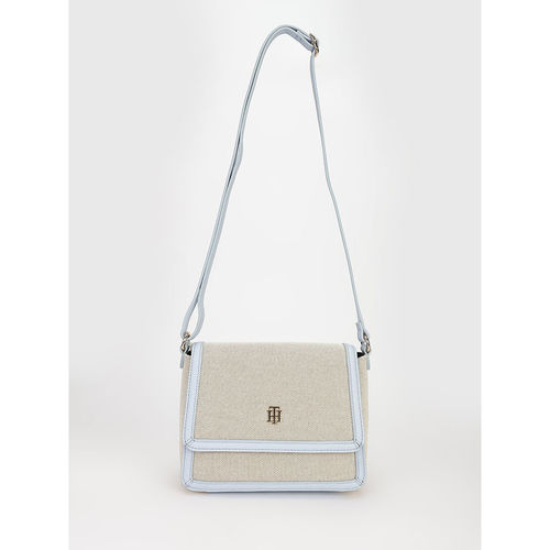 Tommy Hilfiger Solid Blue Polyester Sling Bag