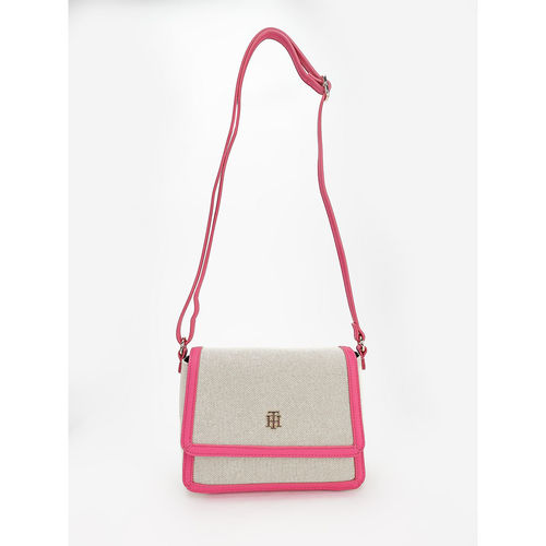 Buy Tommy Hilfiger Solid Pink Polyester Sling Bag Online
