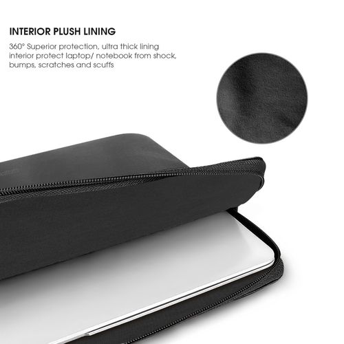 GRIPP LUXURY Premium Leather Laptop Sleeve 14 inch Black