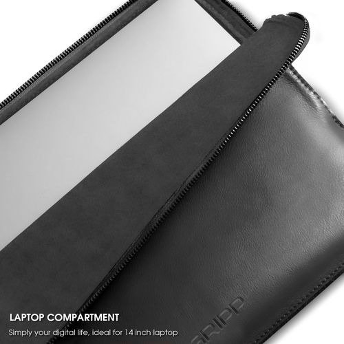 Buy GRIPP LUXURY Premium Leather Laptop Sleeve 14 inch Black Online