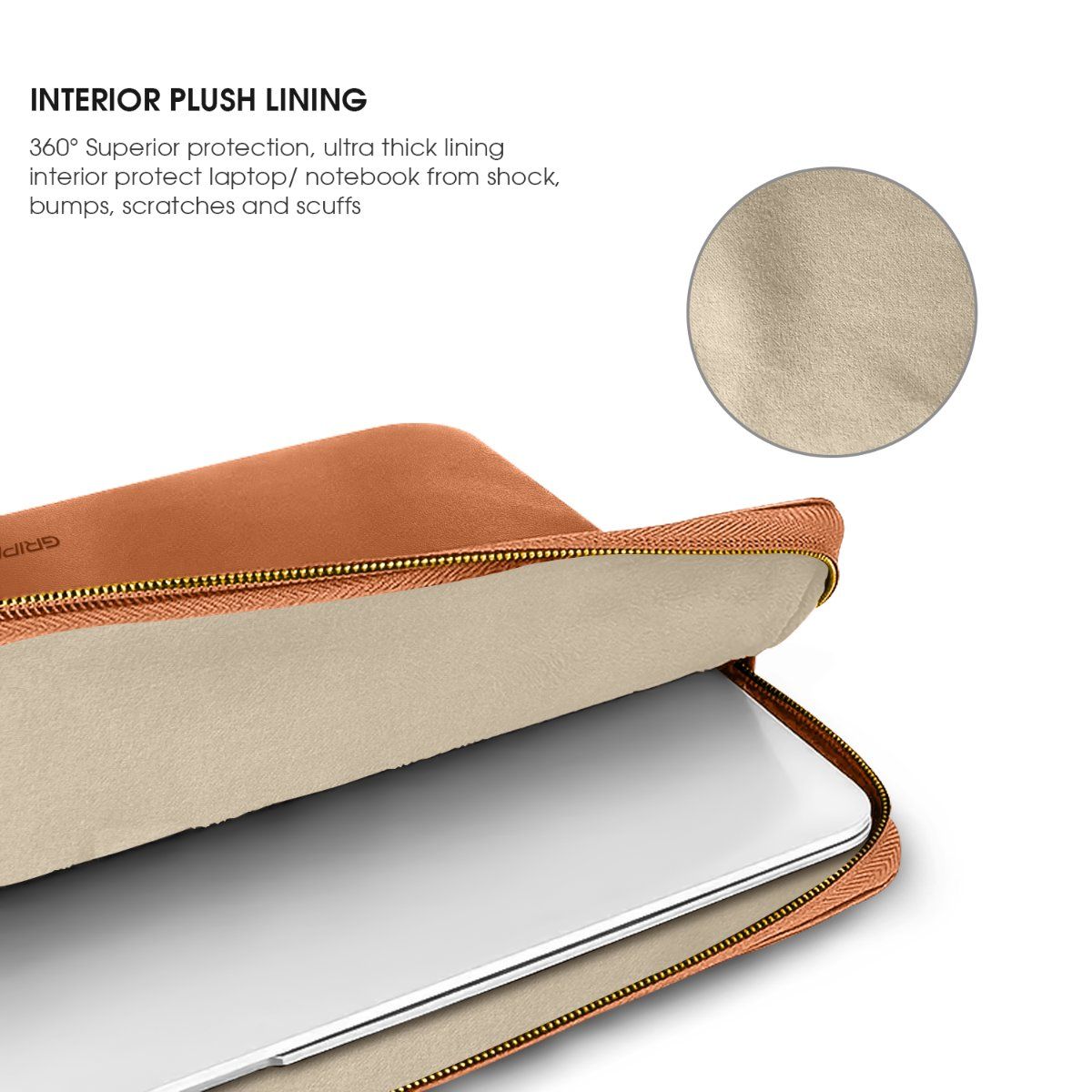 Buy GRIPP LUXURY Premium Leather Laptop Sleeve 14 inch Tan Online