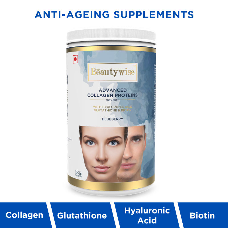 Beautywise anti-aging Collagen with Glutathione, HA & Biotin (Blueberry)