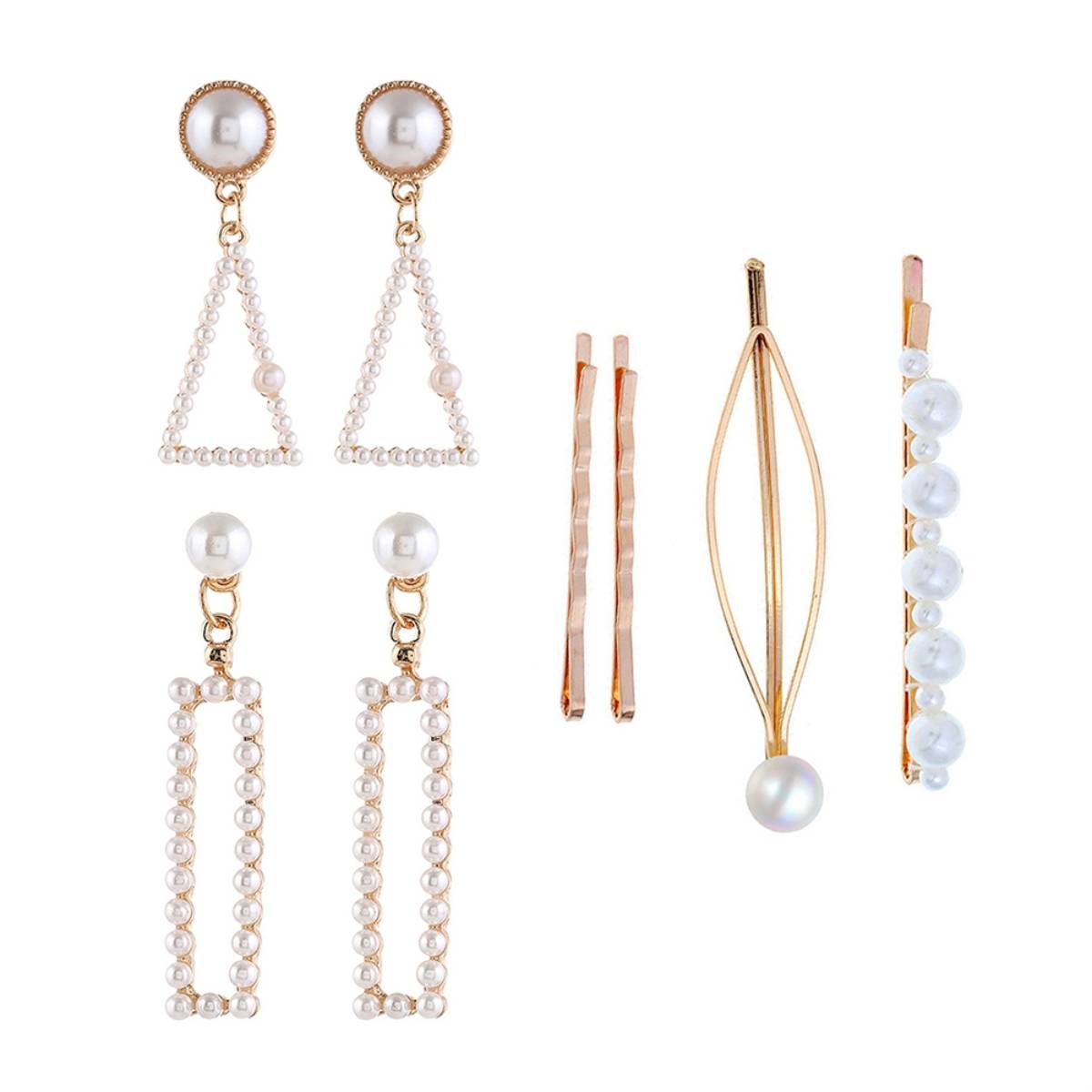 Yellow Chimes Gold-Toned Geometric Drop Earrings