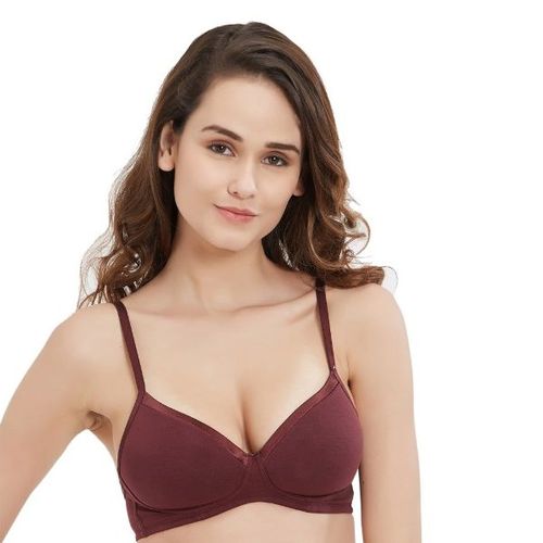SOIE Solid Non-Wired Lightly Padded T-Shirt Bra - COKE (28B)