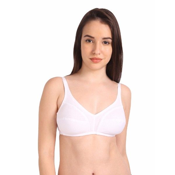 Buy SOIE- White Full coverage Non padded Non wired Bra-White-40C