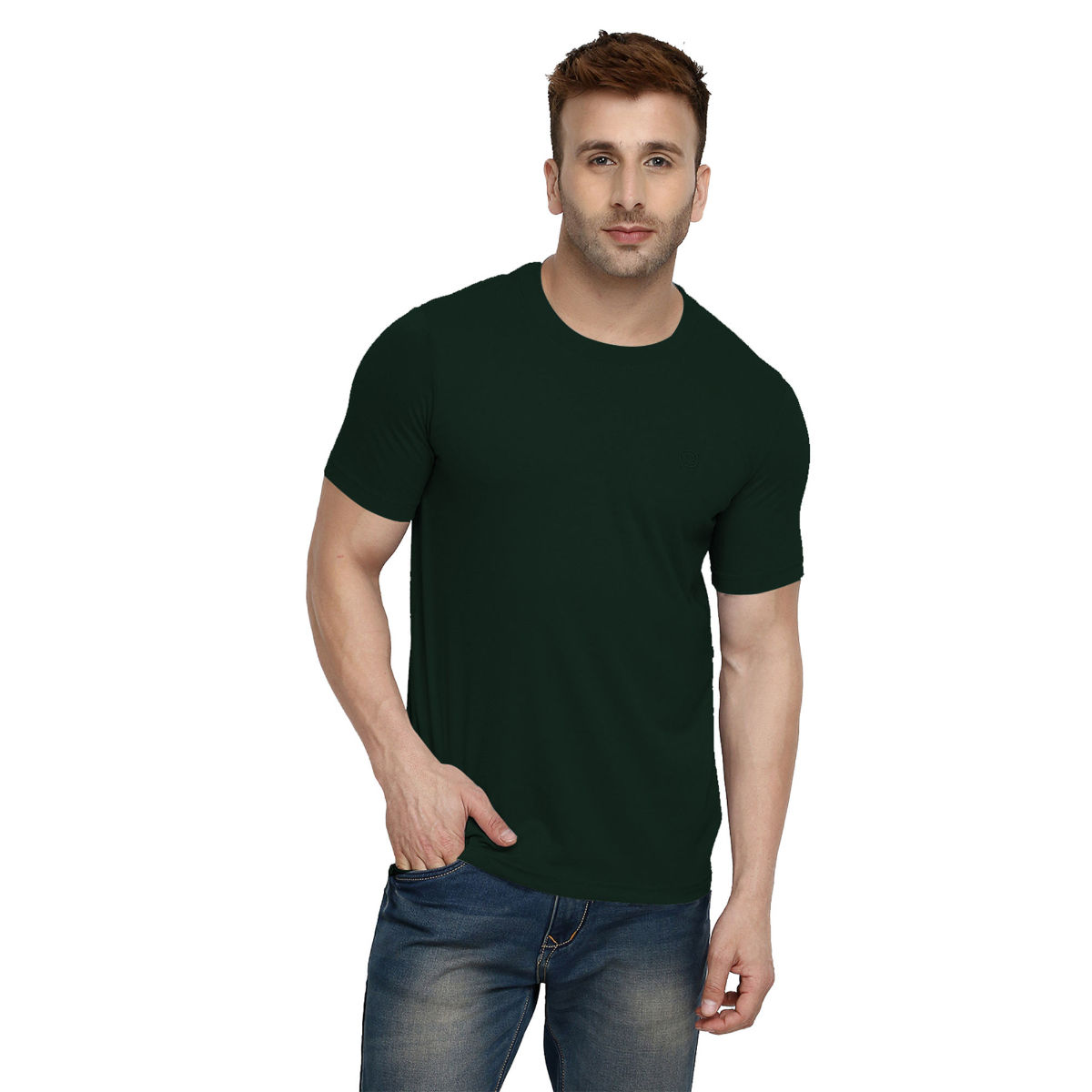 CHKOKKO Green Round Neck T-Shirt (S)