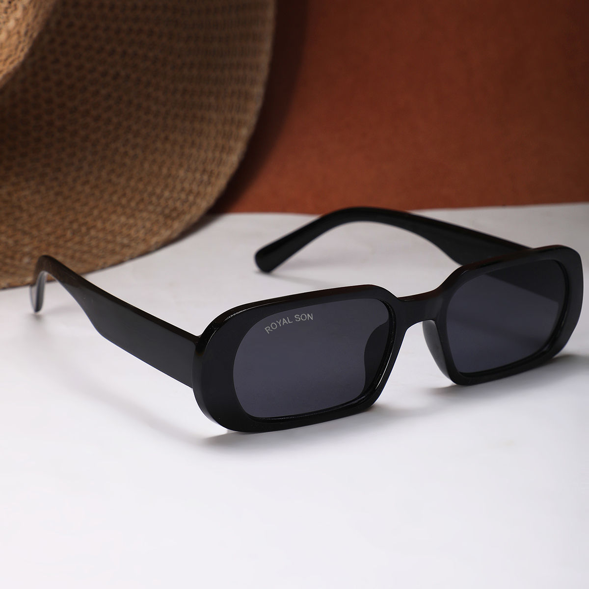 Retro Wide Square Flat Lens Chunky Rectangle Sunglasses D209 - zeroUV