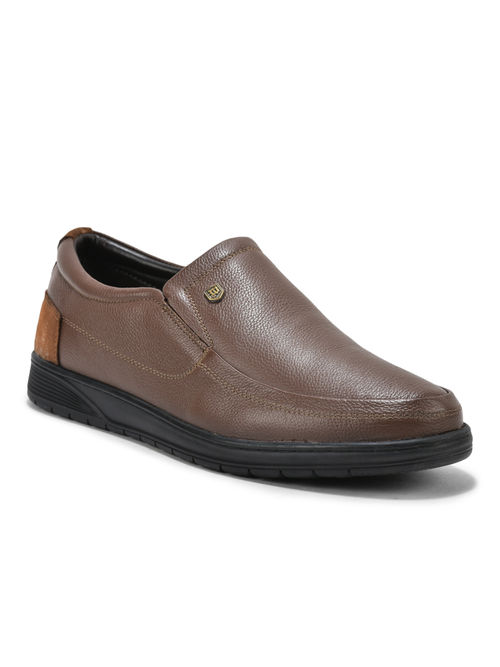WOODLAND Men Formal Brown Slip On Loafers
