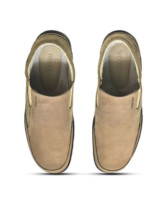 WOODLAND Men Casual Khaki Slip On Sneakers - Main Image