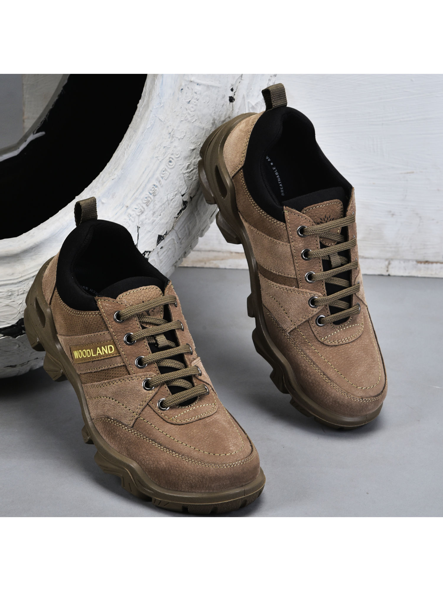 WOODLAND Men Casual Lace-Ups Khaki Sneakers