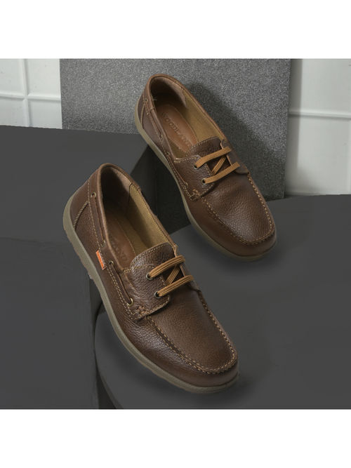 WOODLAND Men Casual Lace-Ups Brown Boat Shoes