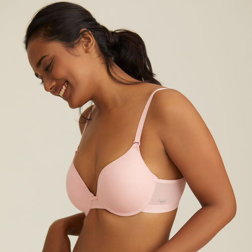 Buy Nykd by Nykaa Breathe Cotton Padded Wired Push Up level-2 Bra Demi  Coverage - Pink NYB005 Online