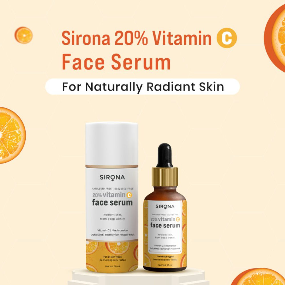 Sirona 20 Vitamin C Face Serum for Men and Women to Rejuvenate Damaged