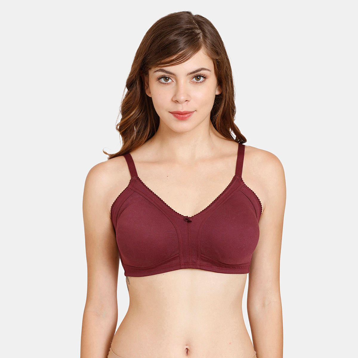 Zivame Everyday Double Layered Non Wired Full Coverage Super Support Bra -  Fig (32D)