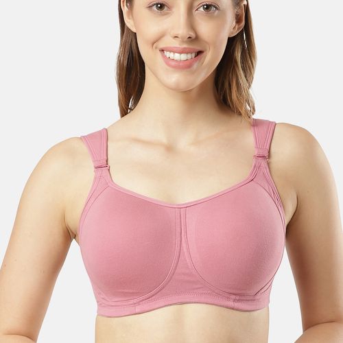 Buy Jockey Fe78 Women Wirefree Padded Cotton Full Coverage Plus Size Bra  With Broad Wings - Rose online