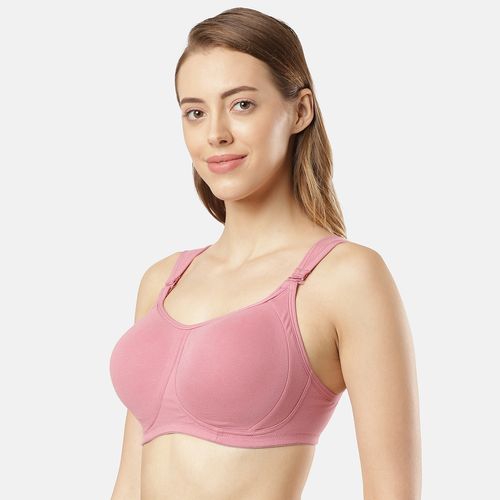 Buy Jockey Fe78 Women Wirefree Padded Cotton Full Coverage Plus Size Bra  With Broad Wings - Rose online