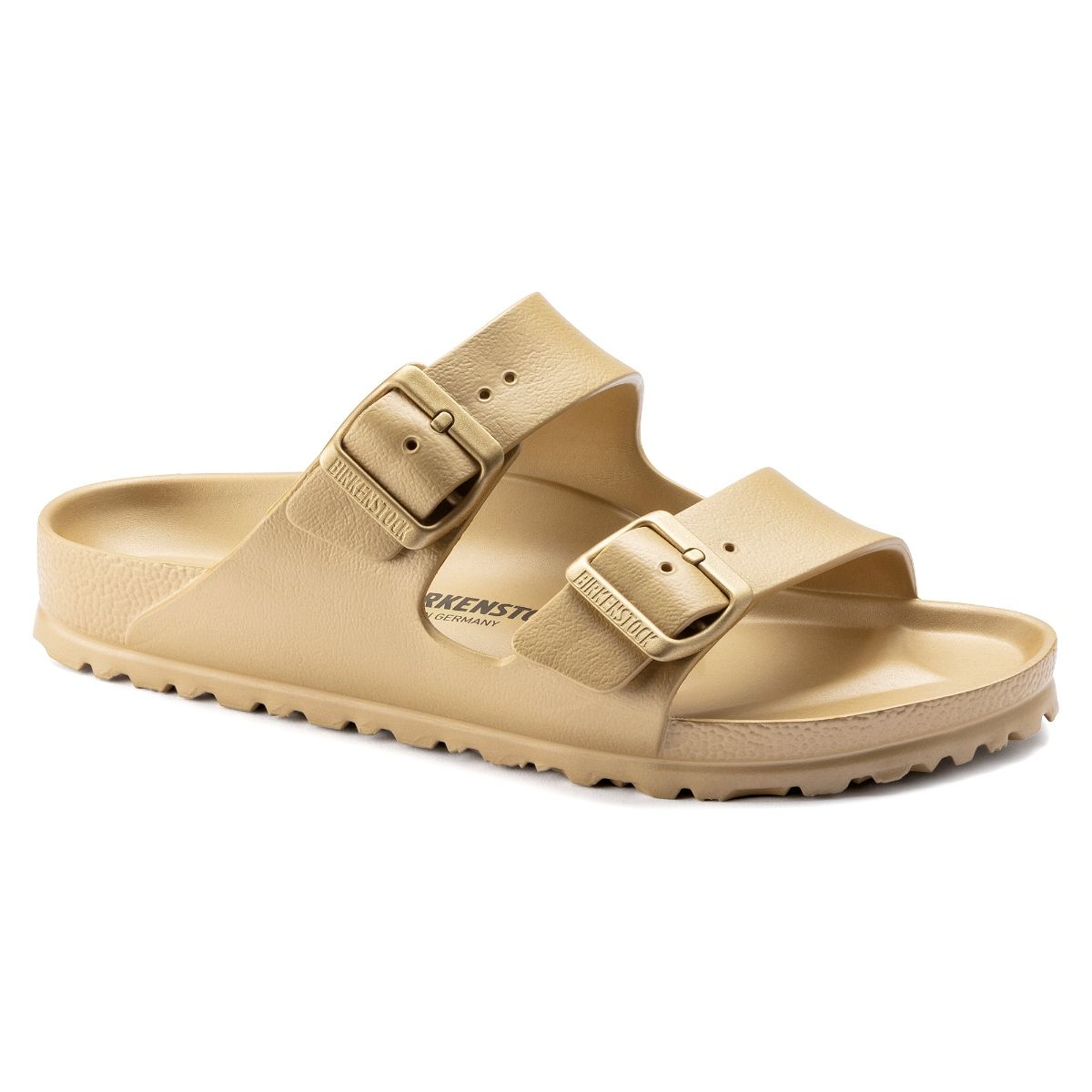 Gold two strap online sandals